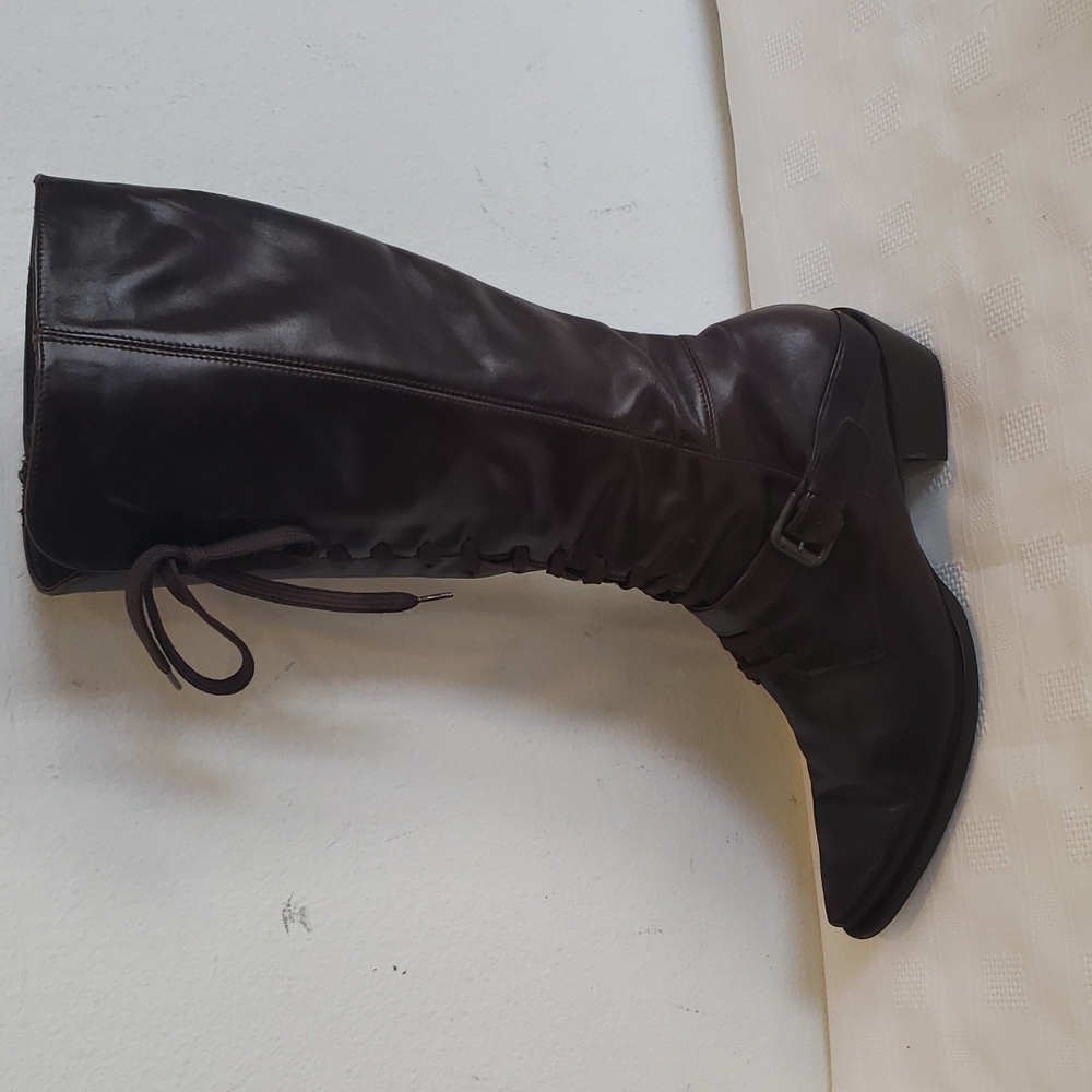 San Marina Paris Lace Up Boots, Brown Leather, Size 6.5 - Picture 2 of 13